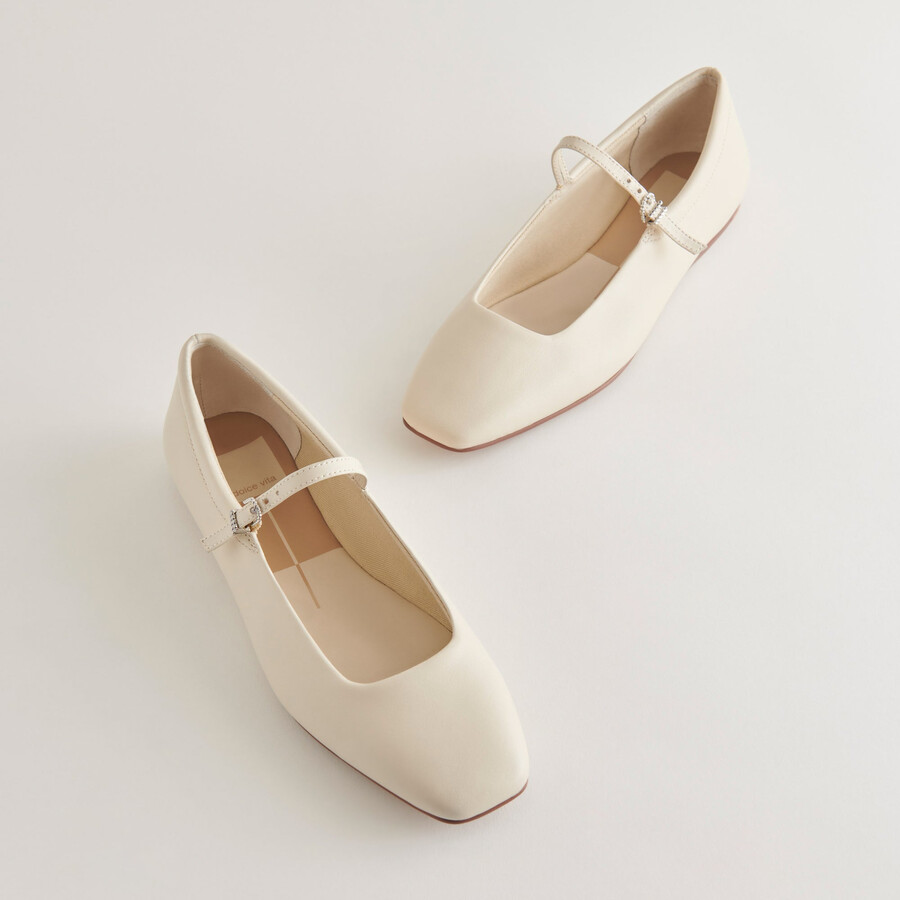 ballerine reyes in pelle avorio