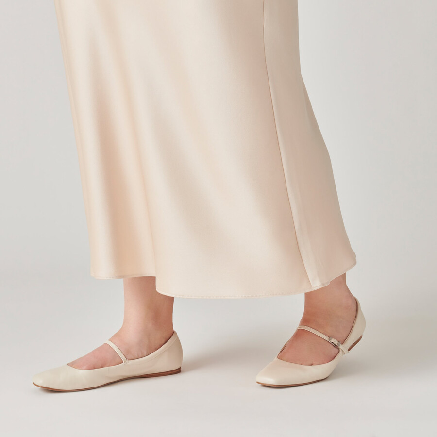 ballerine reyes in pelle avorio
