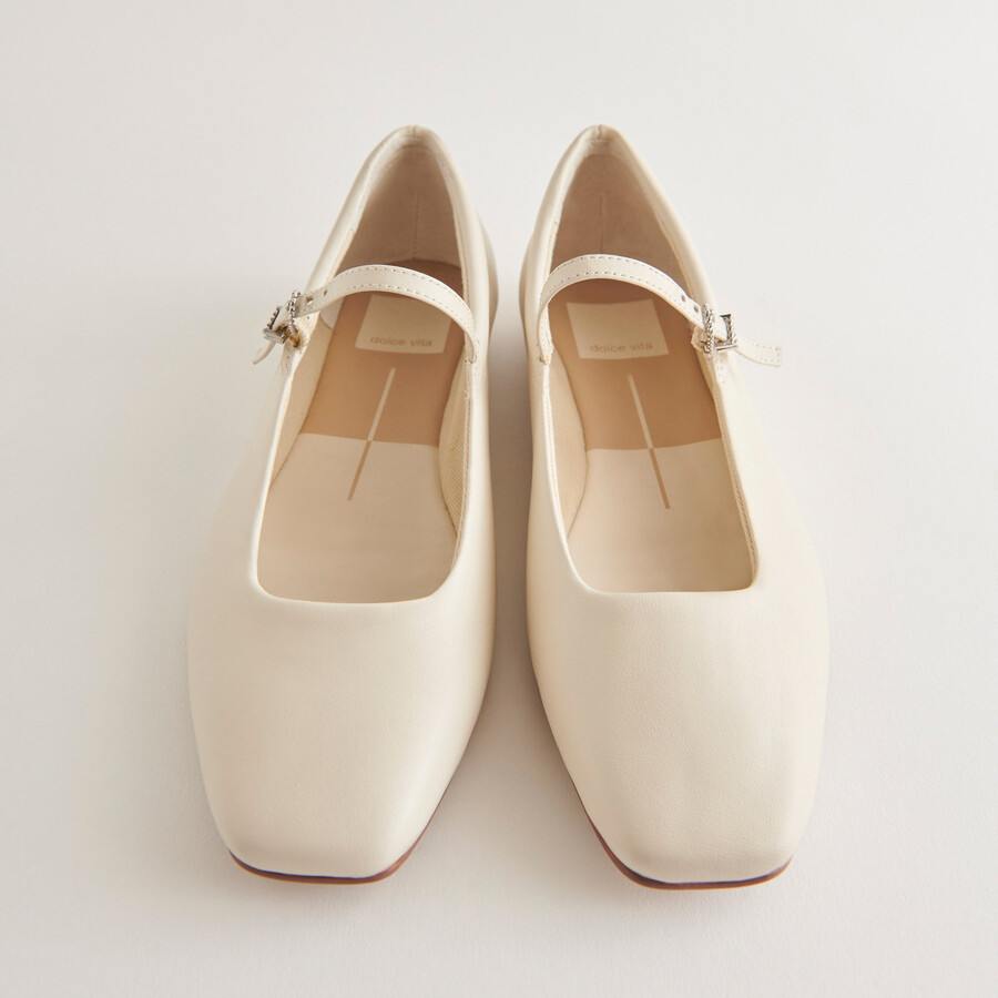 ballerine reyes in pelle avorio