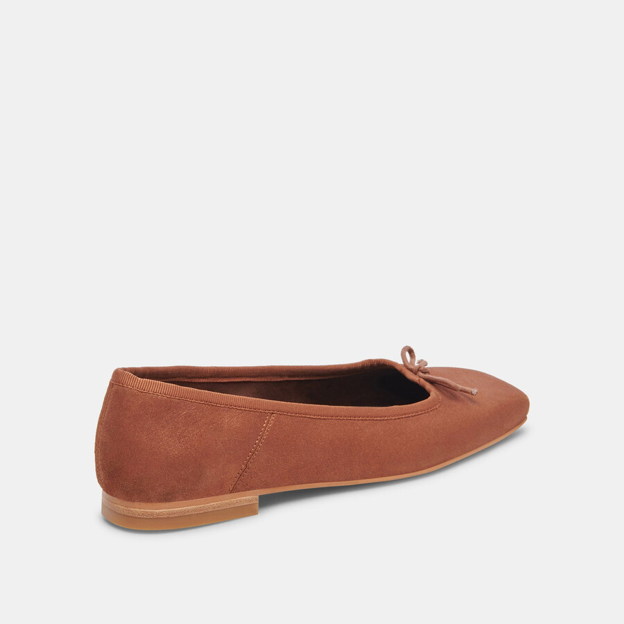 ballerine larghe anisa in camoscio metallizzato color rame