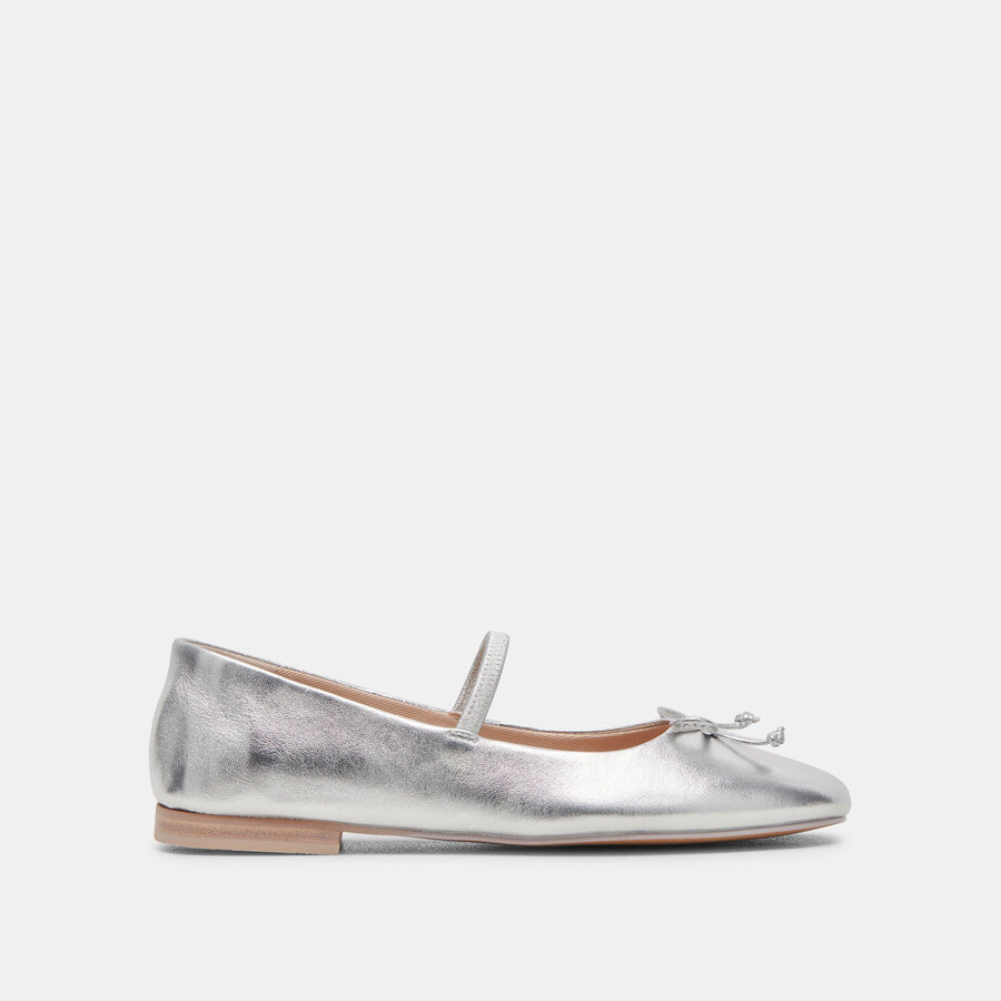 ballerine carin in pelle metallizzata argento