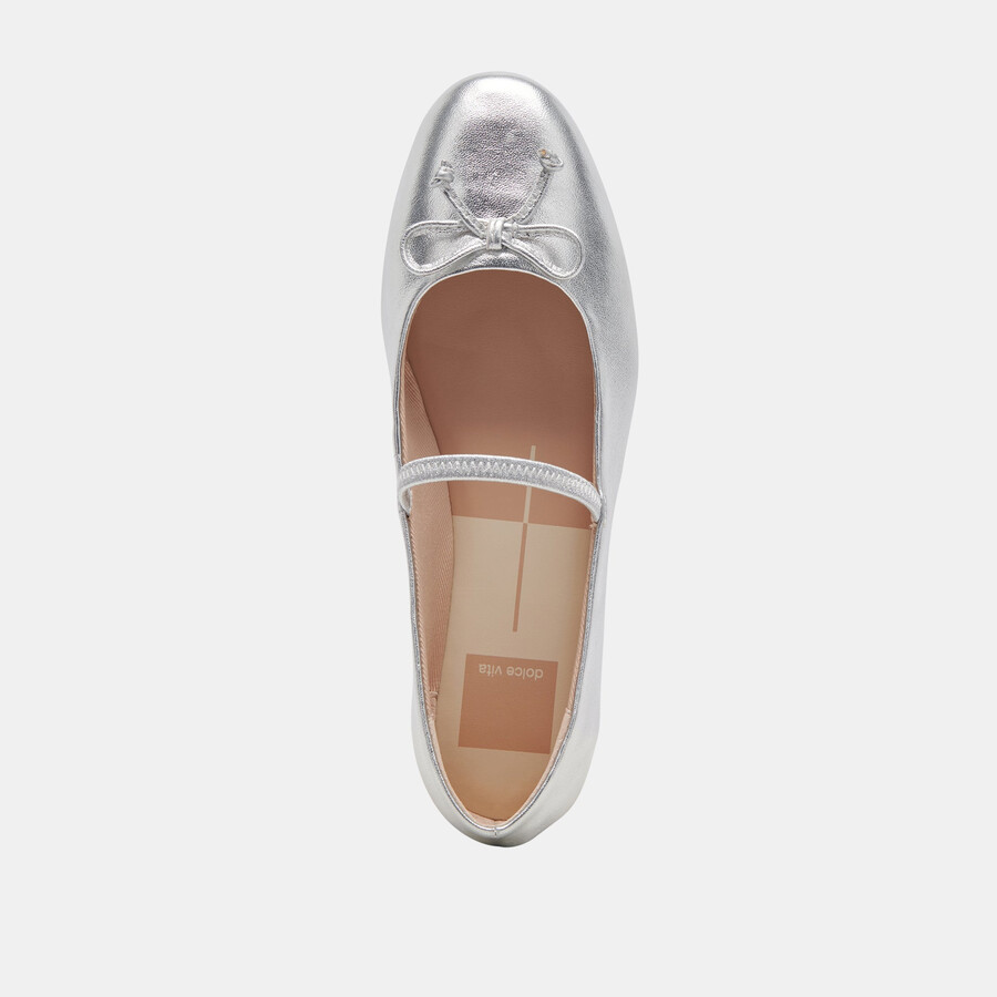ballerine carin in pelle metallizzata argento