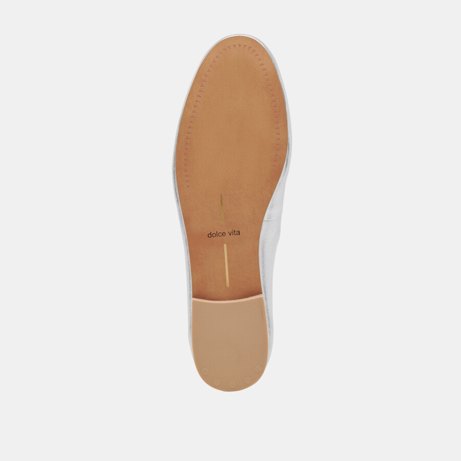 ballerine carin in pelle metallizzata argento
