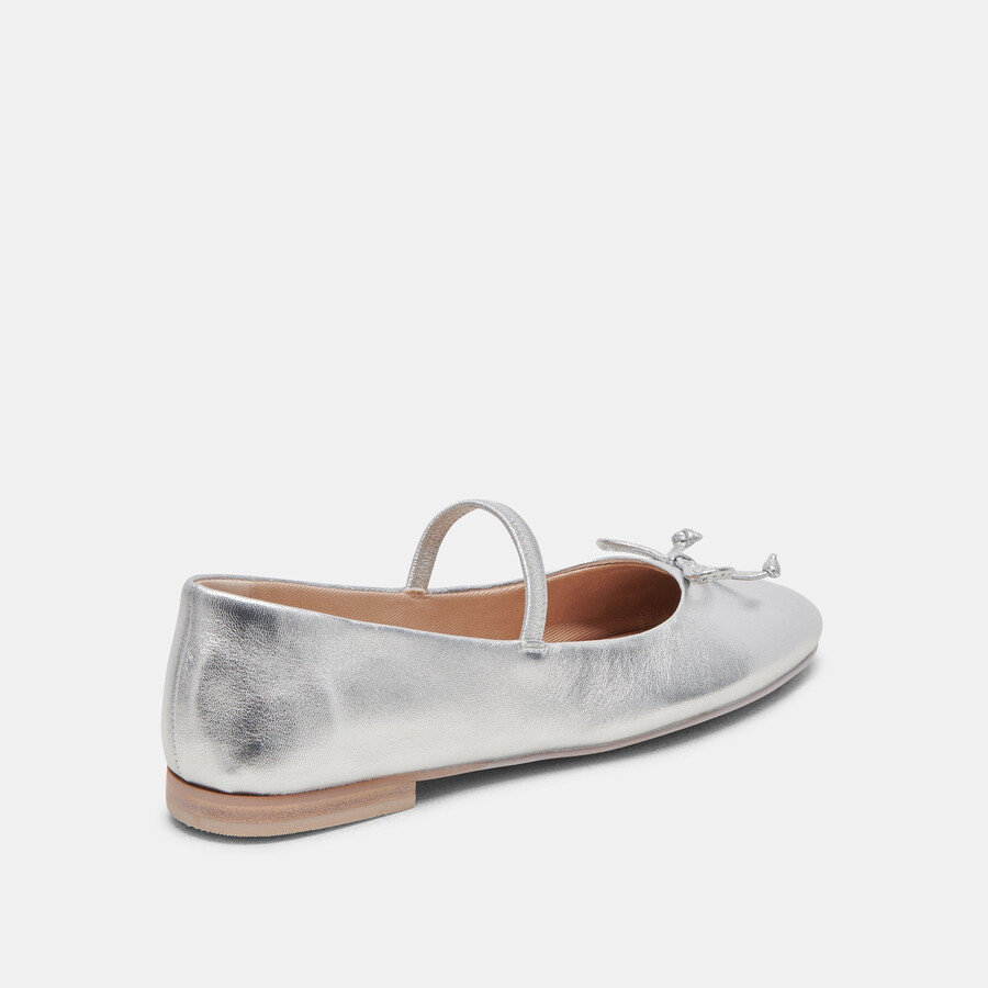 ballerine carin in pelle metallizzata argento