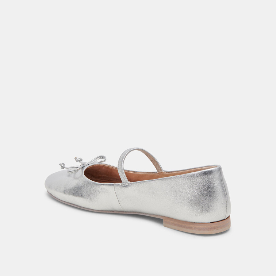ballerine carin in pelle metallizzata argento