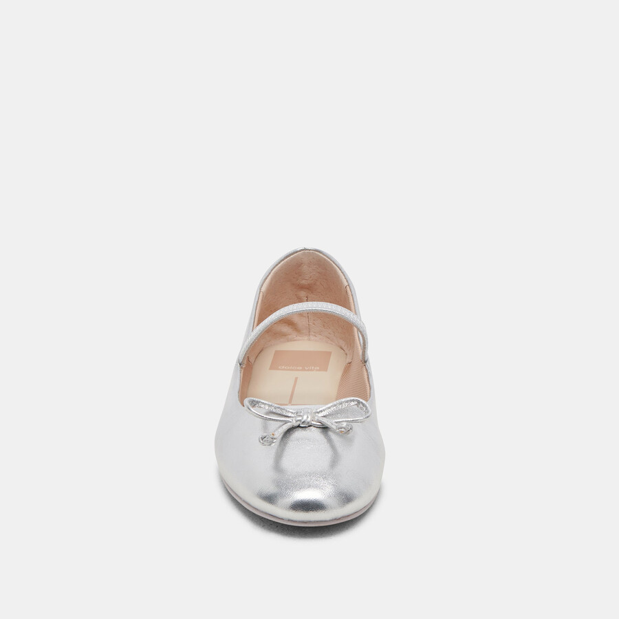 ballerine carin in pelle metallizzata argento