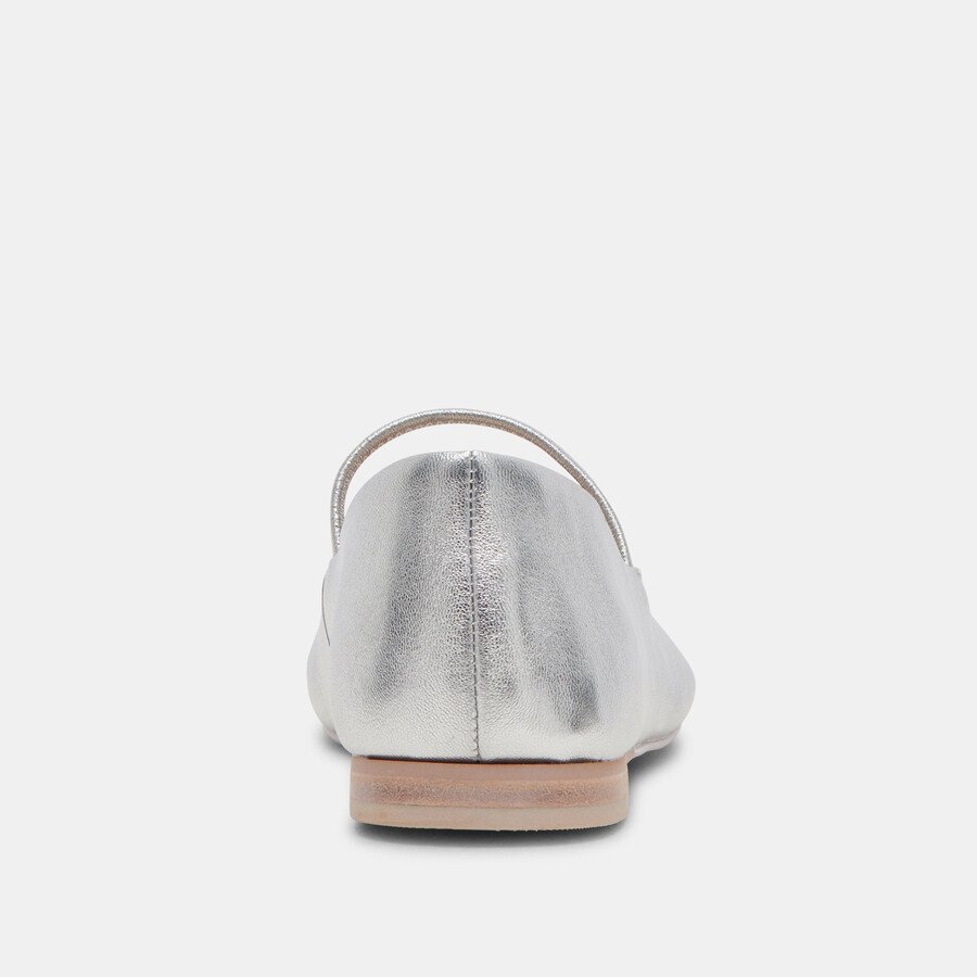 ballerine carin in pelle metallizzata argento