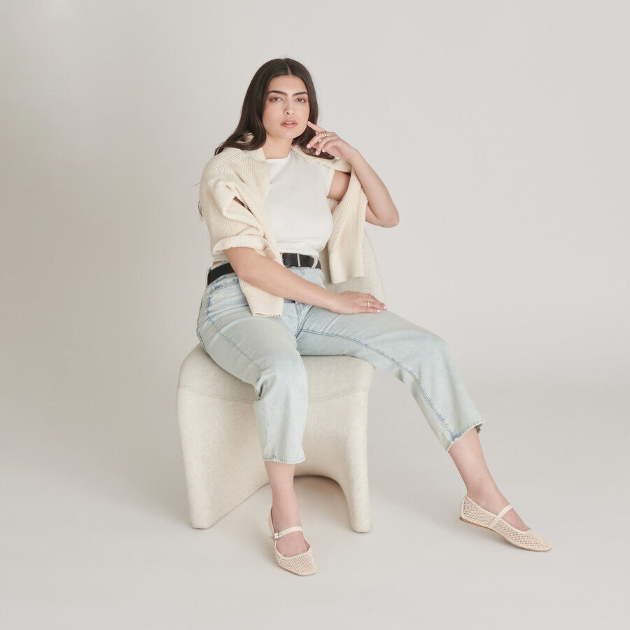 ballerine rodni mesh creme in maglia intrecciata