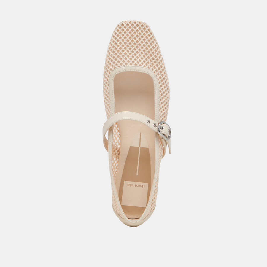 ballerine rodni mesh creme in maglia intrecciata