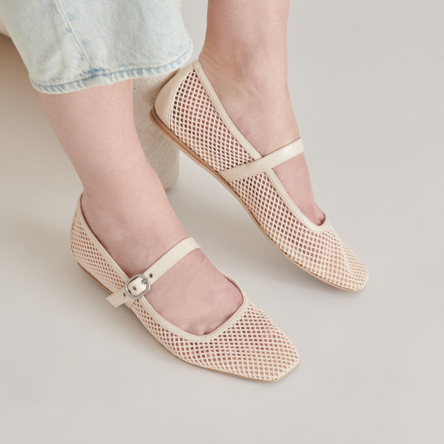 ballerine rodni mesh creme in maglia intrecciata