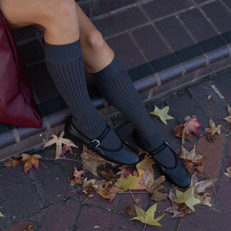 ballerine roslyn in pelle nera