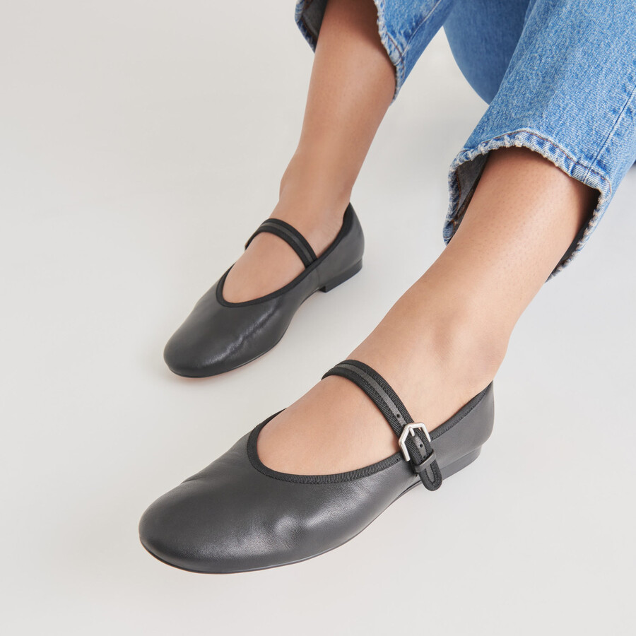 ballerine roslyn in pelle nera