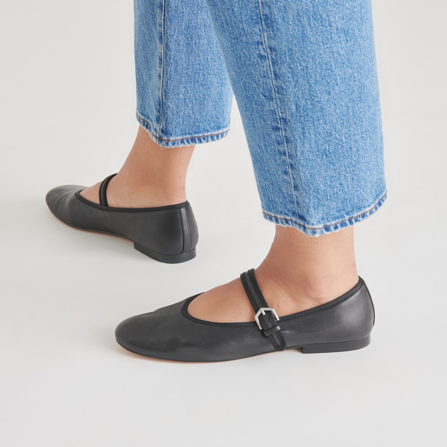 ballerine roslyn in pelle nera