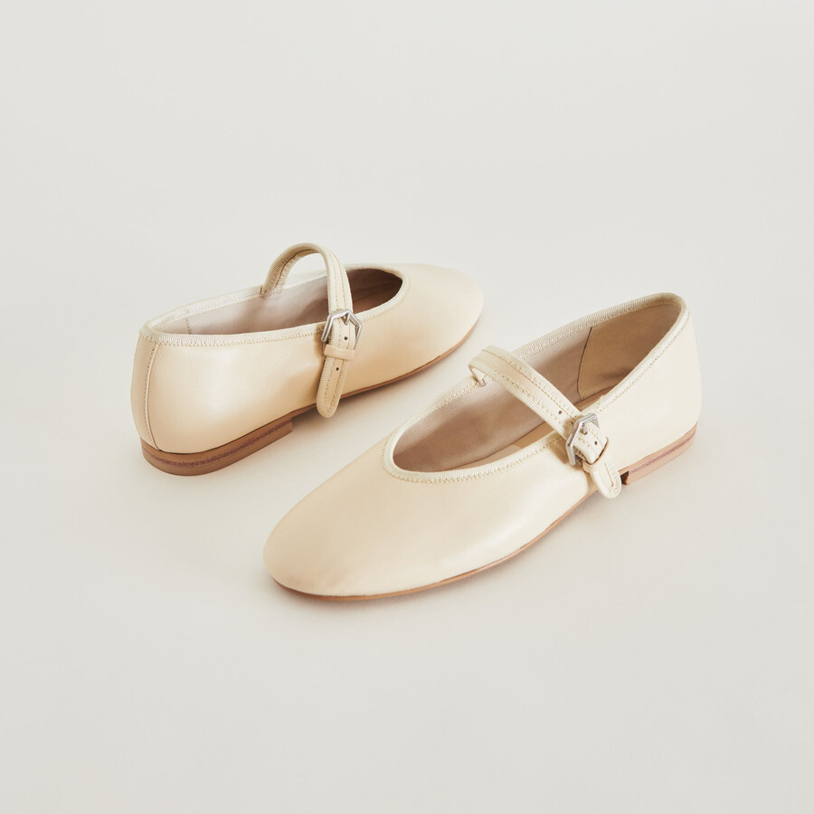ballerine roslyn in pelle color crema