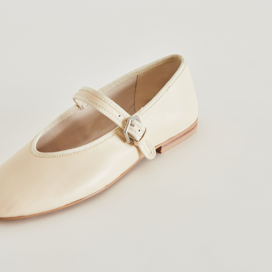 ballerine roslyn in pelle color crema