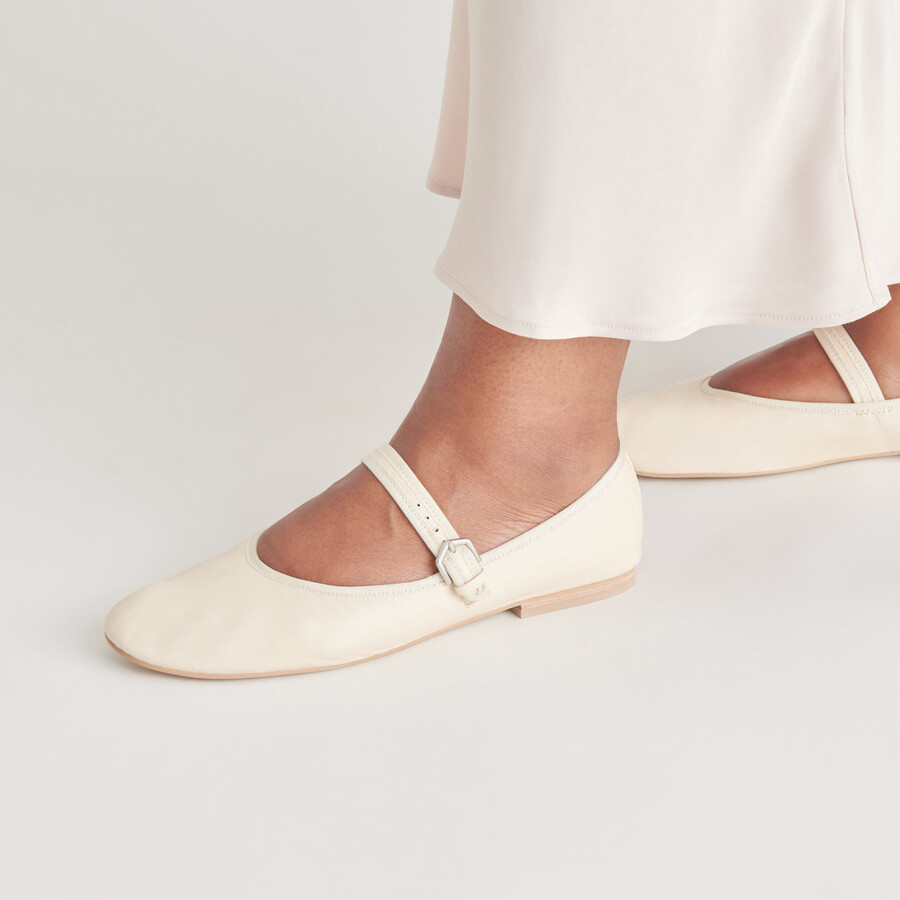 ballerine roslyn in pelle color crema