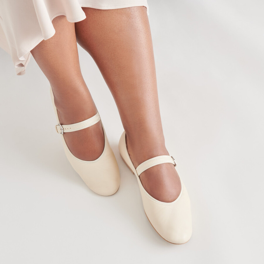 ballerine roslyn in pelle color crema