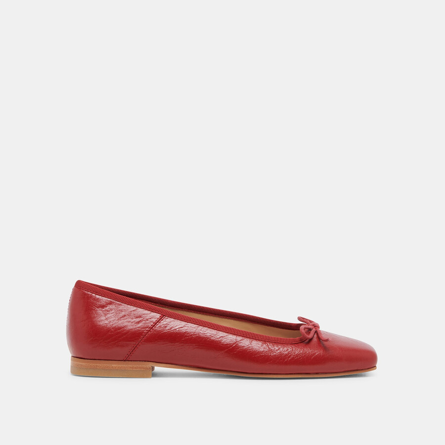 ballerine anisa in vernice rossa stropicciata