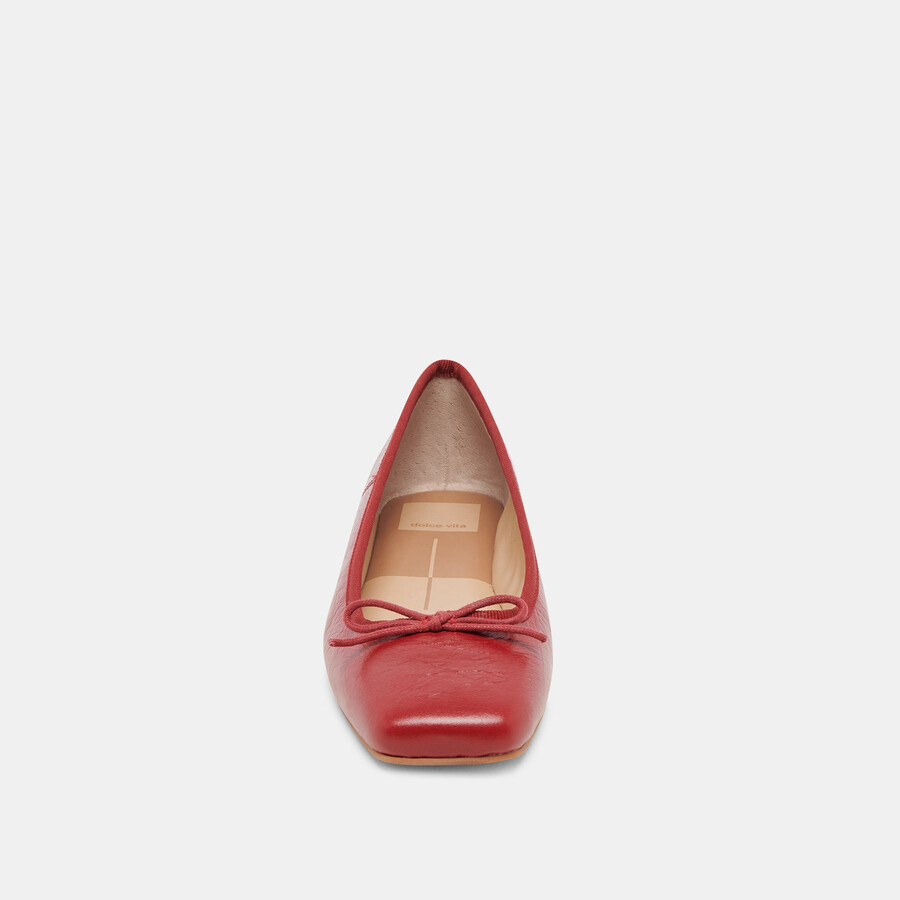 ballerine anisa in vernice rossa stropicciata