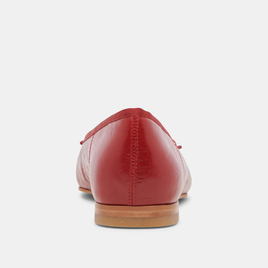 ballerine anisa in vernice rossa stropicciata