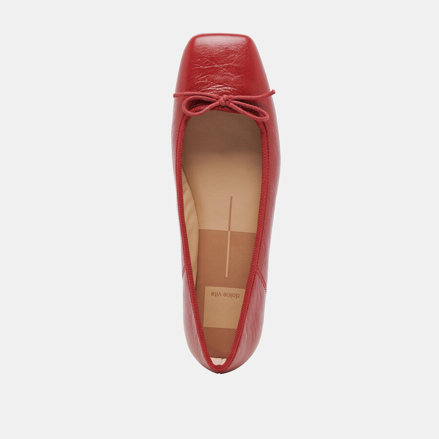 ballerine anisa in vernice rossa stropicciata