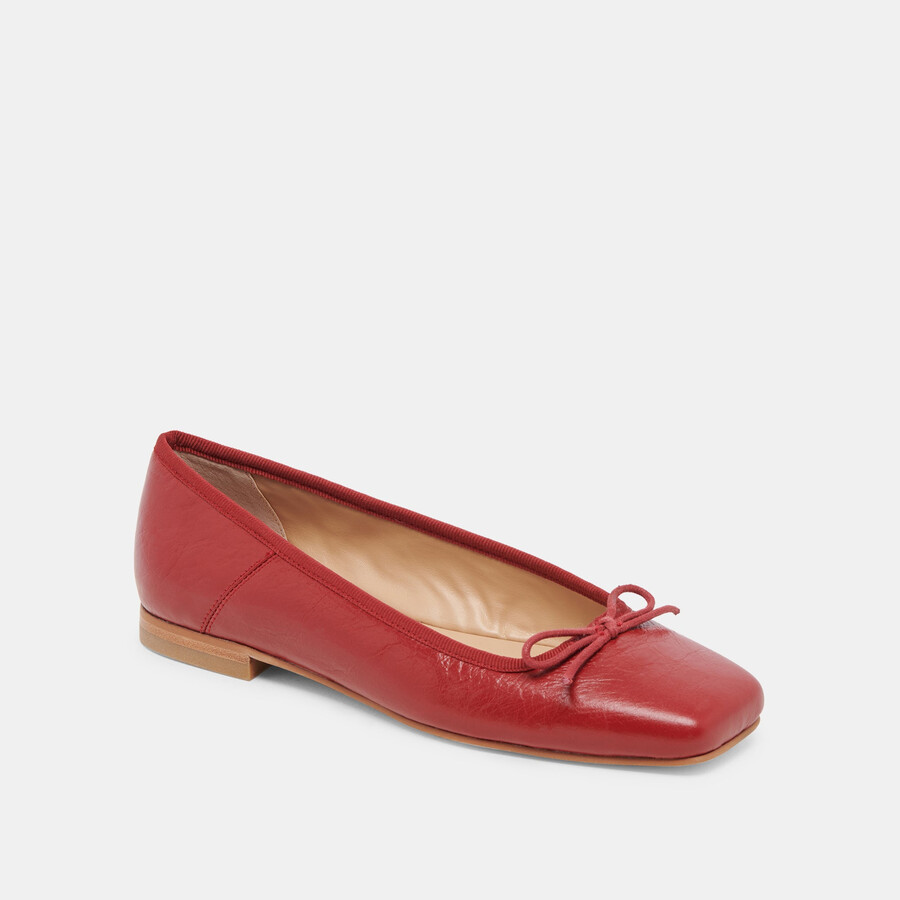 ballerine anisa in vernice rossa stropicciata