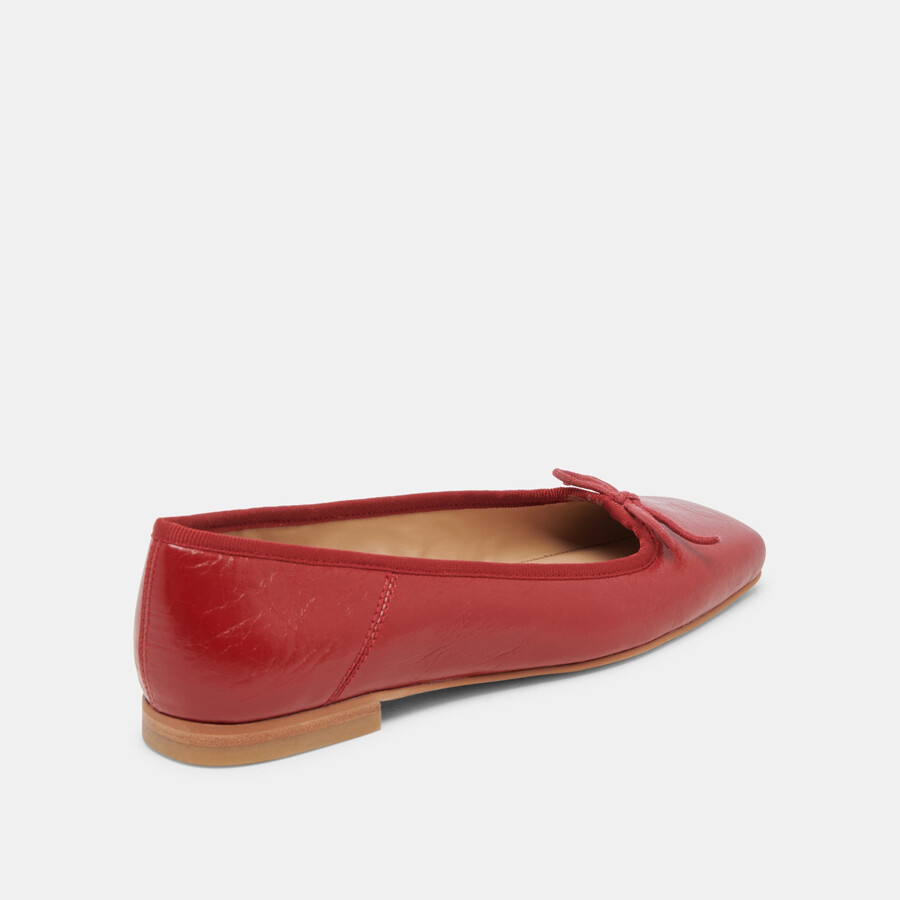 ballerine anisa in vernice rossa stropicciata