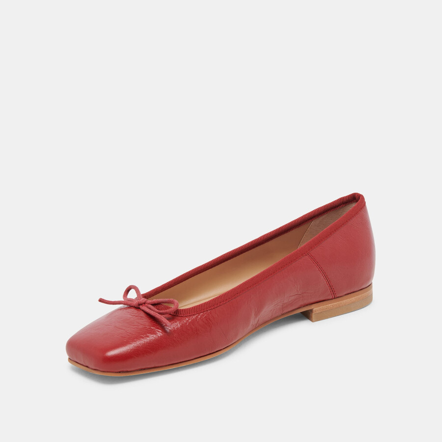 ballerine anisa in vernice rossa stropicciata