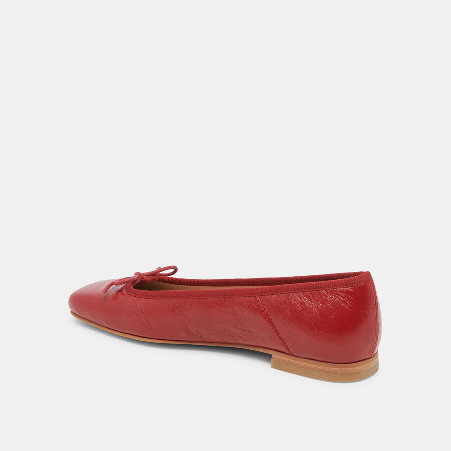 ballerine anisa in vernice rossa stropicciata