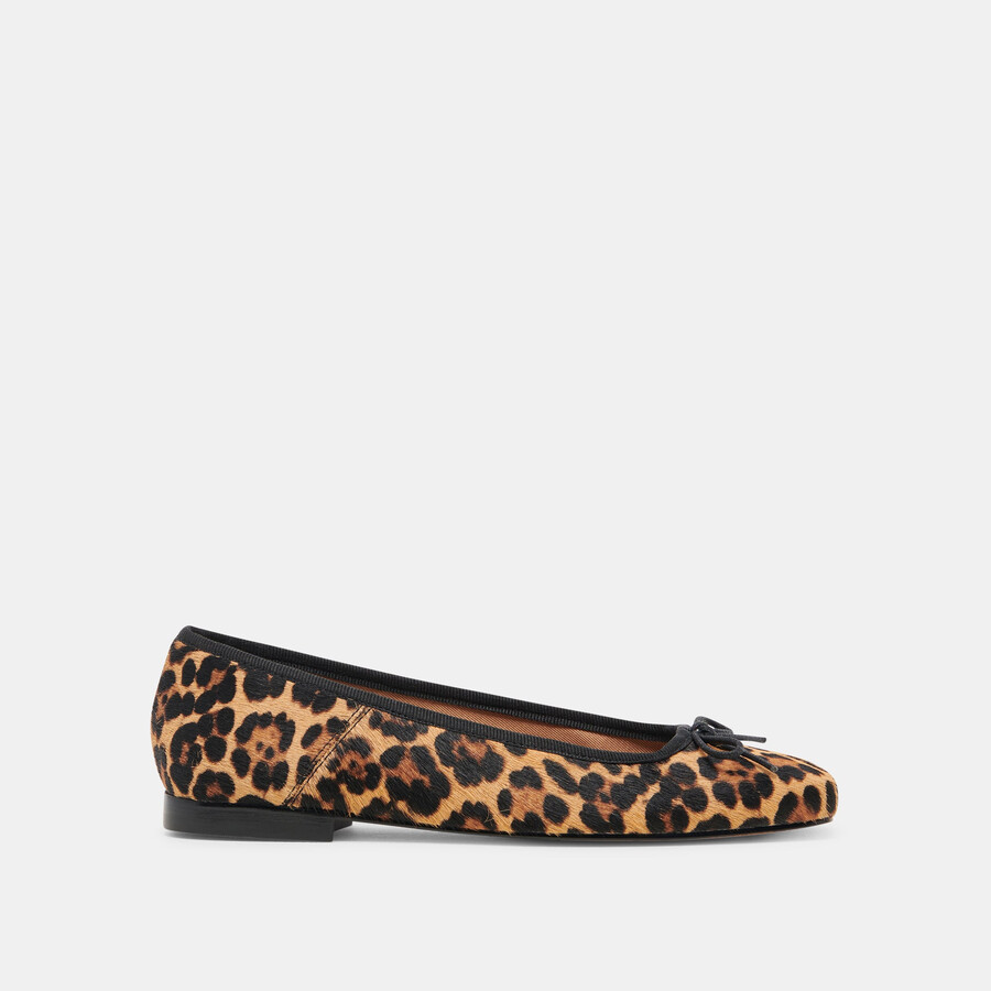 ballerine anisa in pelle di vitello leopardata scura