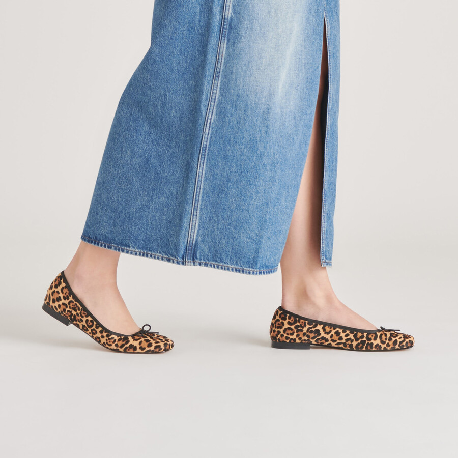 ballerine anisa in pelle di vitello leopardata scura