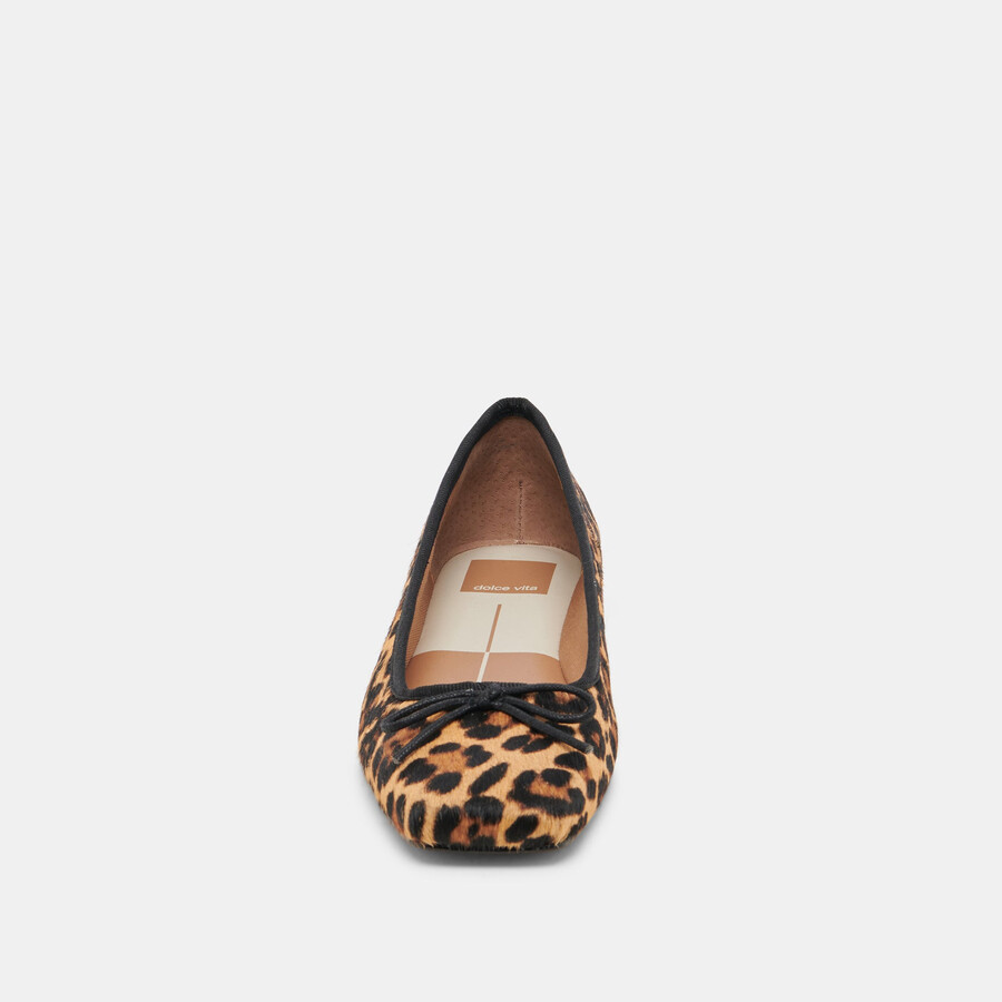 ballerine anisa in pelle di vitello leopardata scura