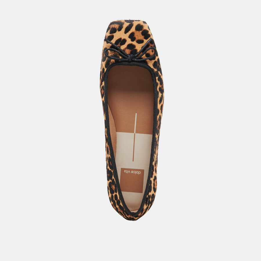 ballerine anisa in pelle di vitello leopardata scura