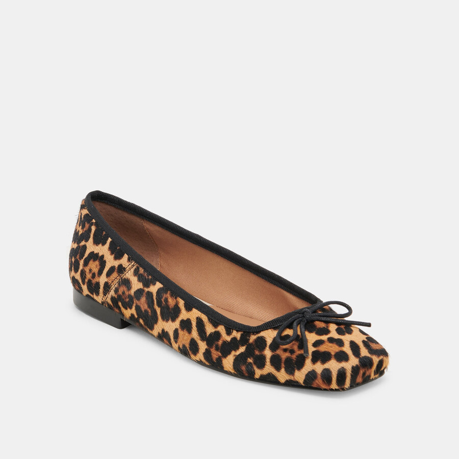 ballerine anisa in pelle di vitello leopardata scura