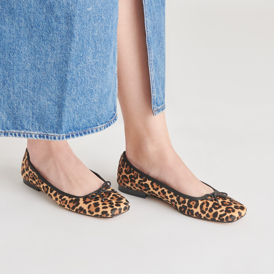 ballerine anisa in pelle di vitello leopardata scura
