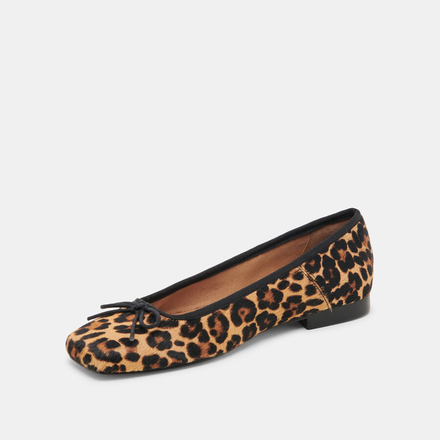 ballerine anisa in pelle di vitello leopardata scura