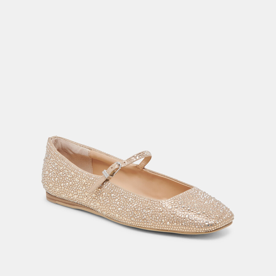 ballerine reyes crystal in oro chiaro e cristallo
