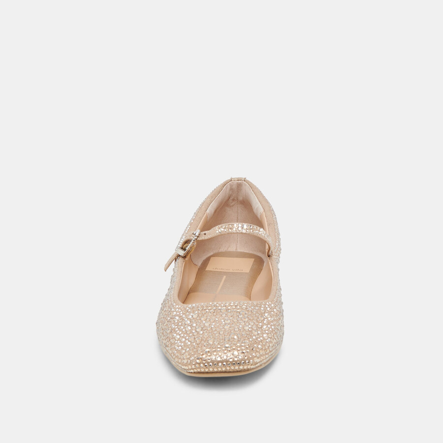 ballerine reyes crystal in oro chiaro e cristallo