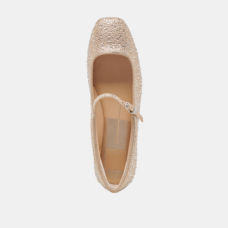 ballerine reyes crystal in oro chiaro e cristallo