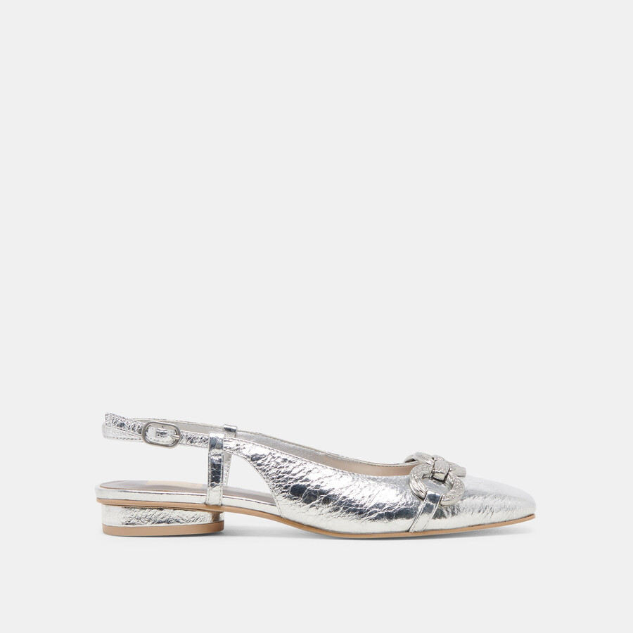 ramano flats in pelle invecchiata color argento