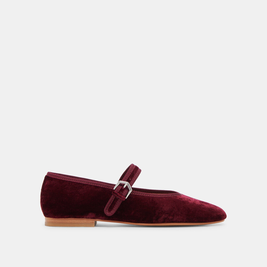 ballerine roslyn in velluto color vino
