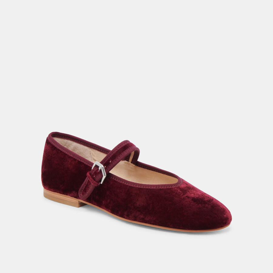 ballerine roslyn in velluto color vino