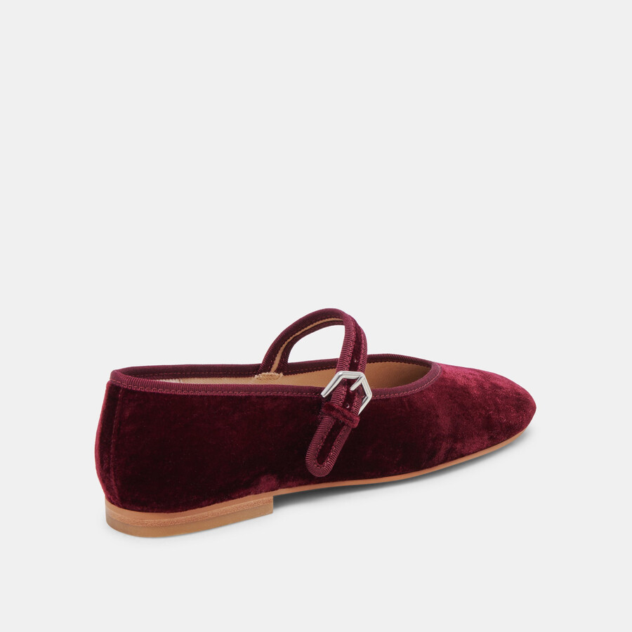 ballerine roslyn in velluto color vino