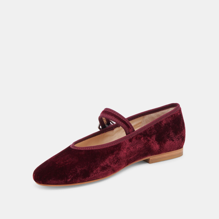 ballerine roslyn in velluto color vino