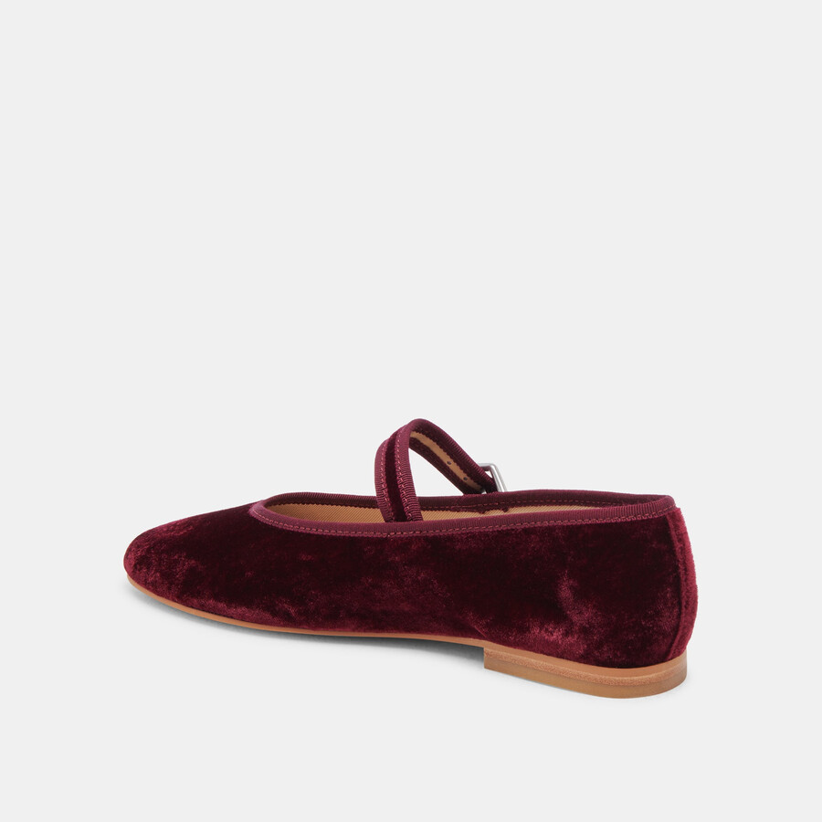 ballerine roslyn in velluto color vino