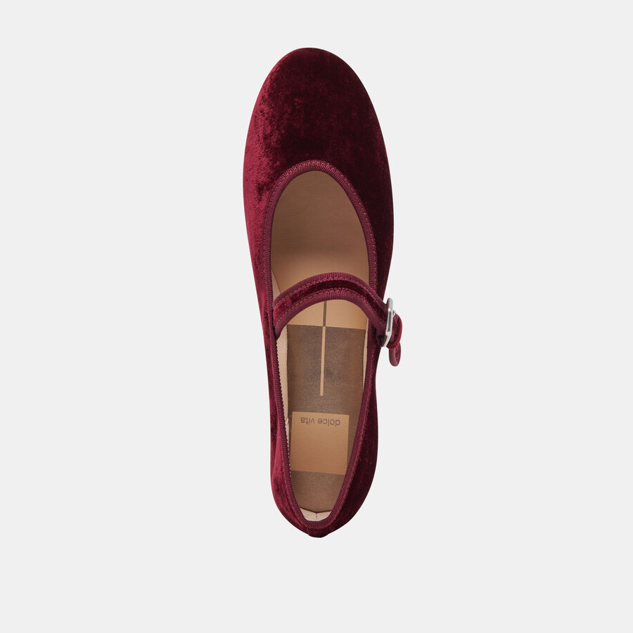 ballerine roslyn in velluto color vino