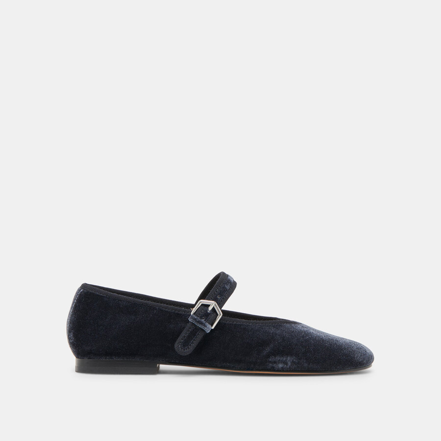 ballerine roslyn in velluto blu polvere