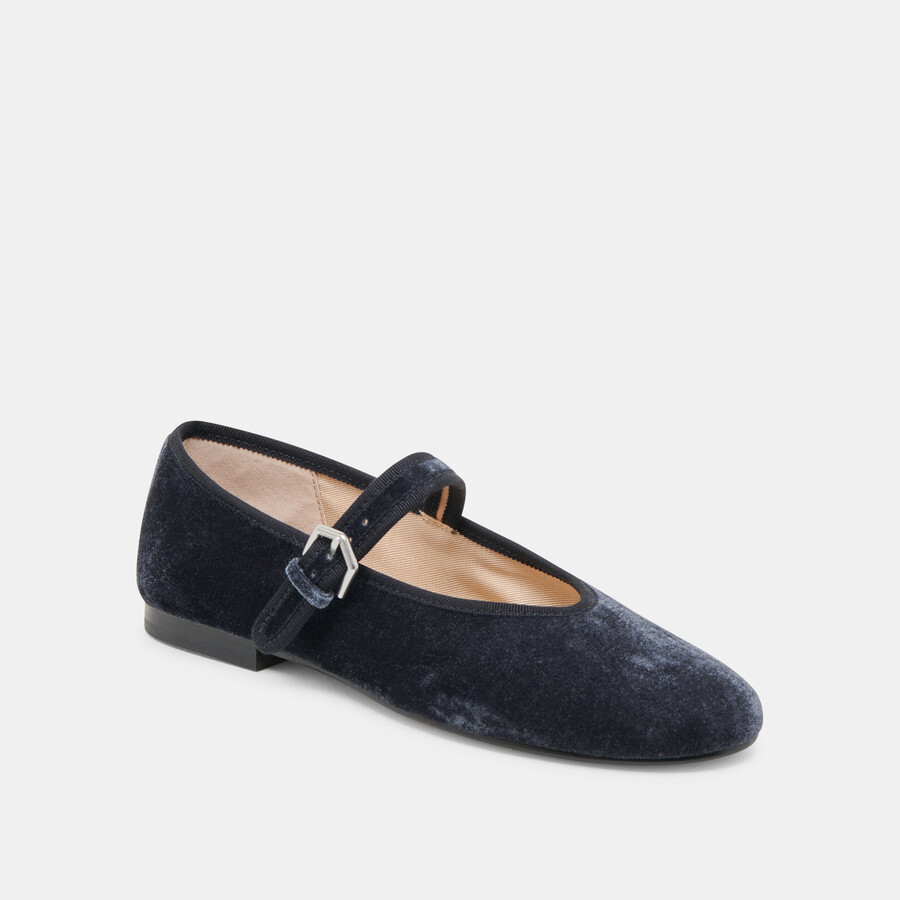 ballerine roslyn in velluto blu polvere