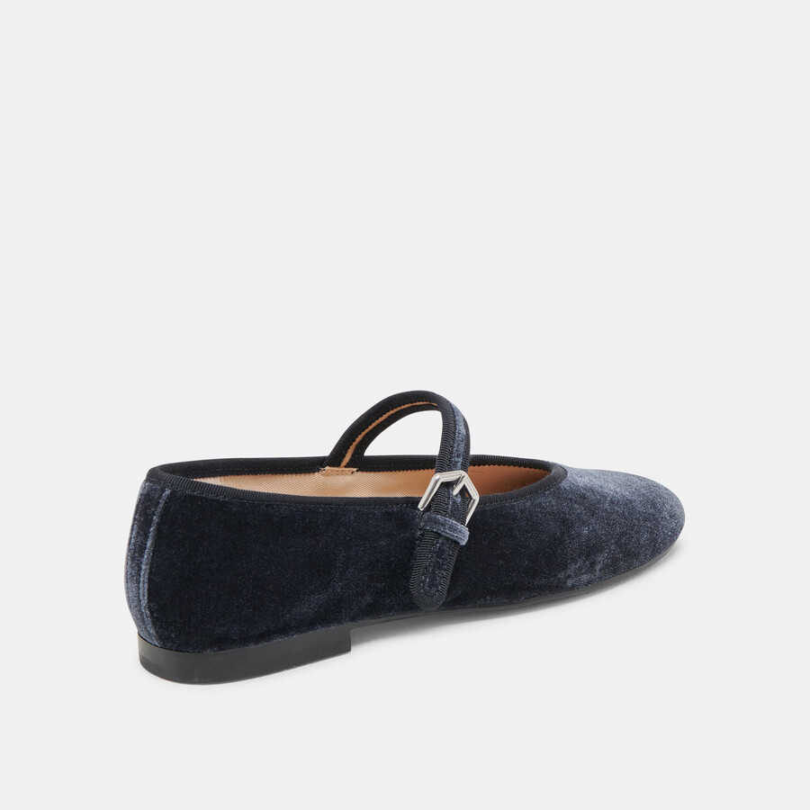 ballerine roslyn in velluto blu polvere