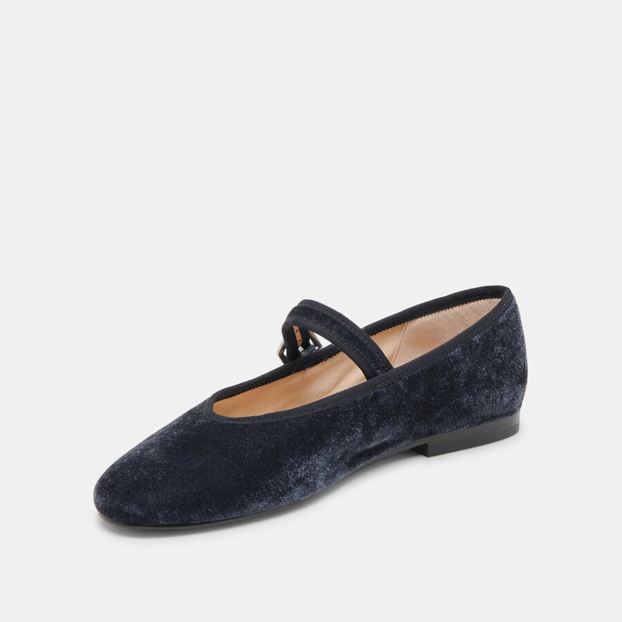 ballerine roslyn in velluto blu polvere